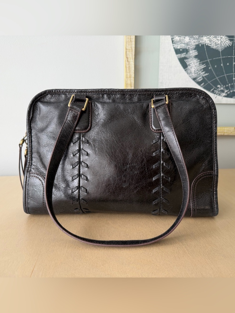 Hobo International Dark Leather Shoulder Bag Purse
